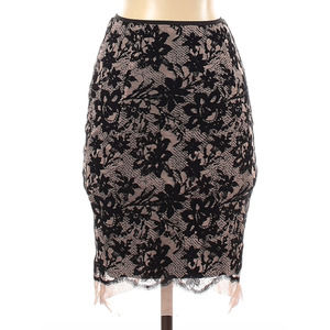 ZARA | Basic Skirt Black Mini XS Nude Mesh Floral